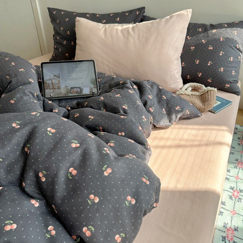 A类母婴级全棉100双层纱四件套学生宿舍三件套小清新被套床单