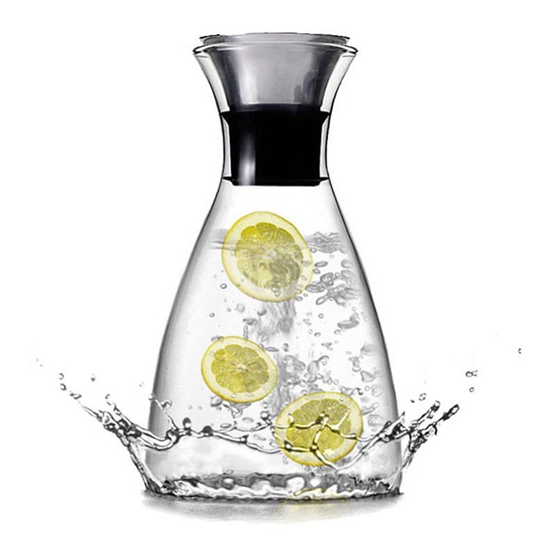 新款 玻璃冷水壶 耐热1升凉水壶带盖子果汁壶 防炸防侧漏冷水瓶