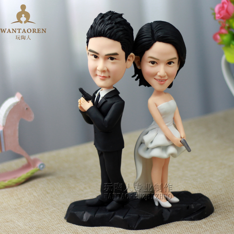 保卫爱情-软陶人偶真人公仔定制diy泥塑雕塑捏泥人陶偶照片礼物