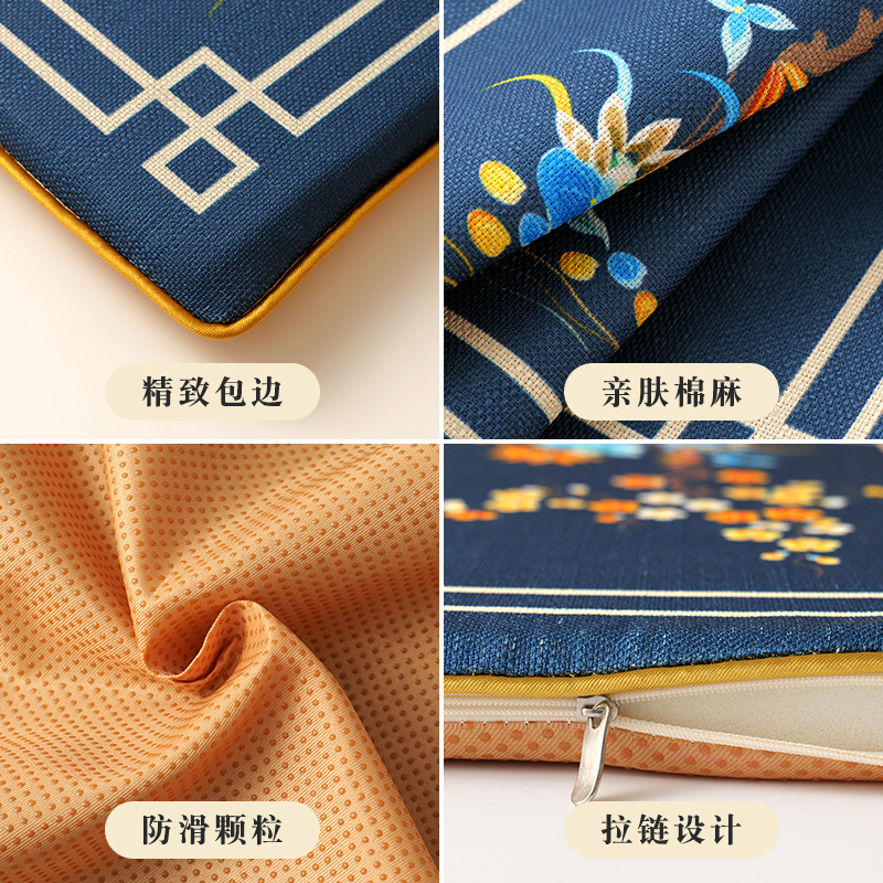 【简约纯色d】实木圈椅垫餐椅红木椅子沙发坐垫茶椅新中式海绵座