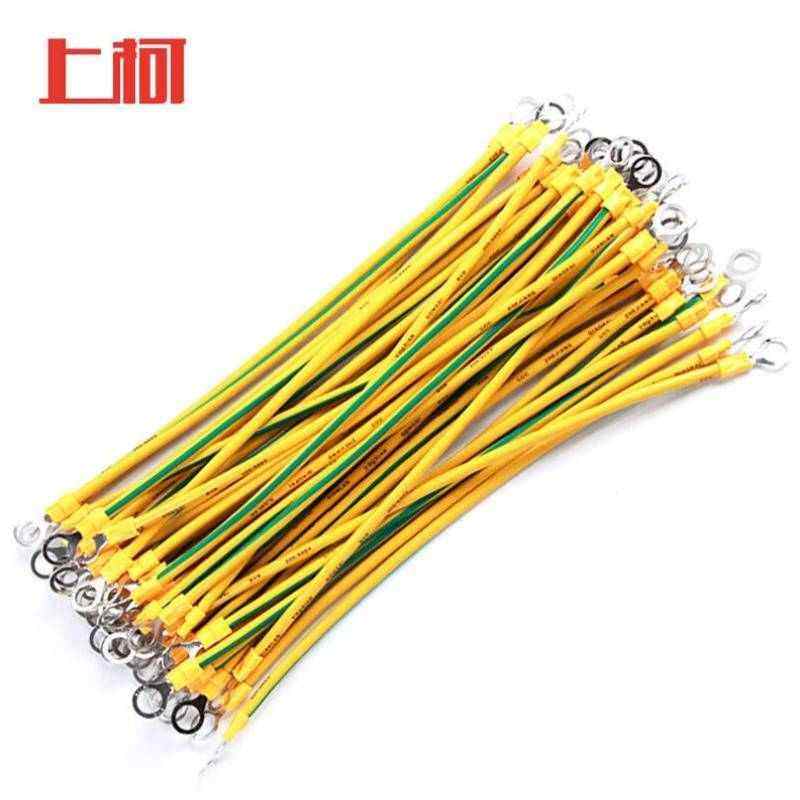 上柯E1029紫铜光伏板接地线桥架跨接线接地线2.5平方总长30cm带护