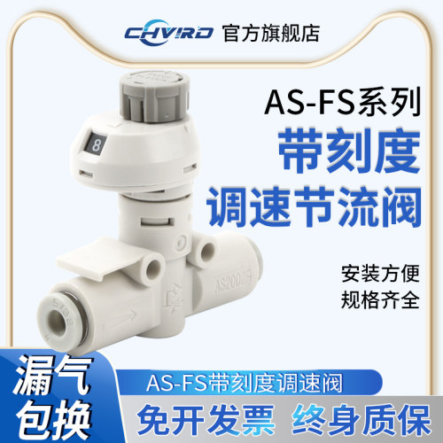 气动气管新款节流阀管道带刻度带锁调速接头稳速阀AS1002FS-4-06A