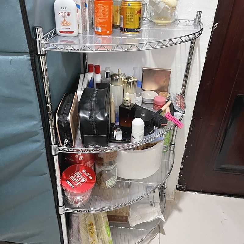 厨房置物架转角架三角架拐角墙A角落地收纳架放锅架多层家用扇形