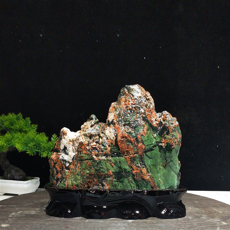 奇石天然青海七彩石原石水冲石黄河石国画石家居装饰桌面摆件