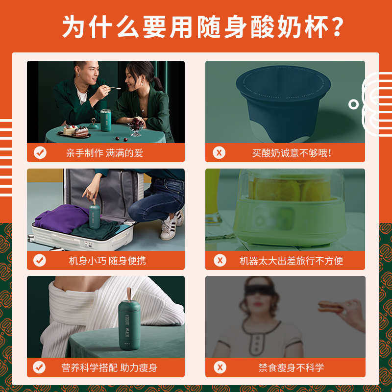 【一人食】小南瓜随行酸奶杯家用多功能全自动迷你小型便携酸奶机