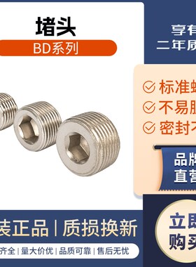 气动接头 内六角堵头 丝堵 BD-01/02/03/04 1/8 1/4 3/8 1/2
