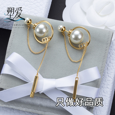 轻奢复古做旧珍珠CD耳钉