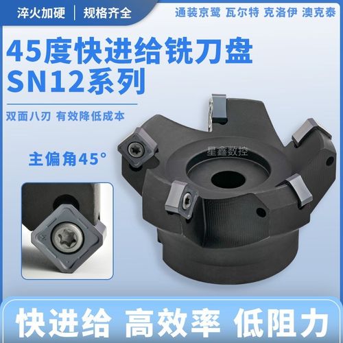 45度快进给面铣刀盘低阻力开粗 双面八刃SNEU1206 SNMX1205刀片