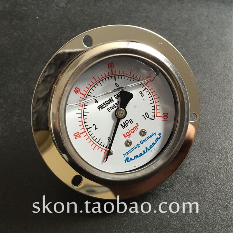 轴向全不锈钢耐震压力表YN60ZT液压站表0-10MPa/100kg螺纹1/8