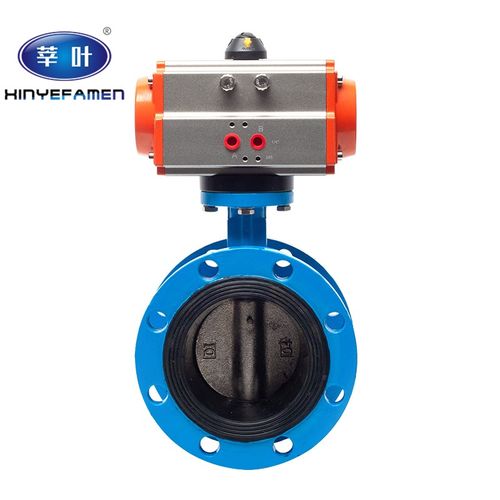 D641X 气动衬胶法兰蝶阀 气动软密封蝶阀DN50 65 80 100 125 150