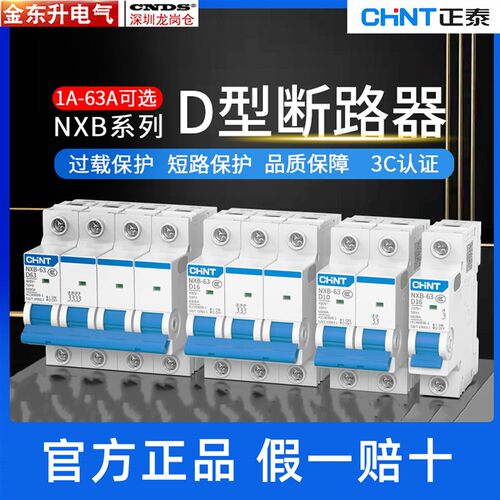 D型空气开关小型断路器NXB-63动力型电机保护器2p3p空开电闸