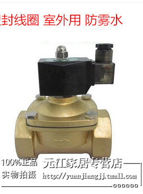 全铜塑封电磁阀 水阀 气阀DN50 2寸室外防雾水AC220V DC24V