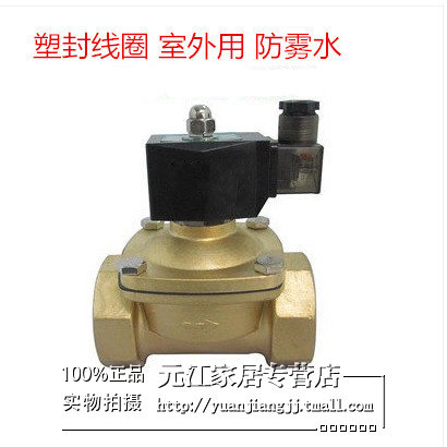 全铜塑封电磁阀 水阀 气阀DN50 2寸室外防雾水AC220V DC24V