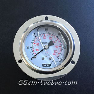 数控车床配件YN60ZT机床压力表0 60bar注液不锈钢耐震压力表FTB