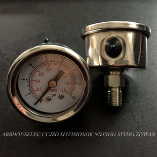 Y40Z全不锈钢压力表0 16BAR医疗设备氧气空气体流量压力表1.6MPa