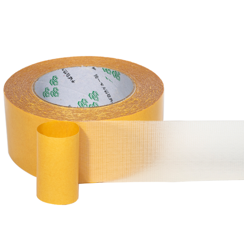 浮休网格布基双面胶高粘强力固定半透明婚庆展会地毯拼接胶带耐磨