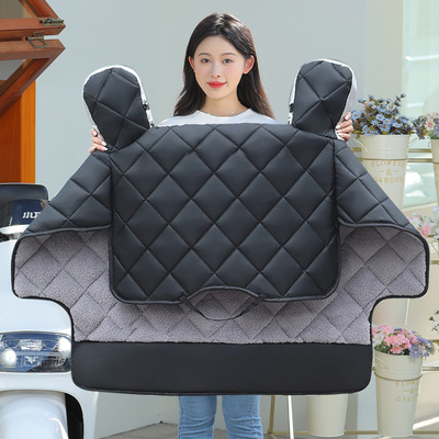 踏板摩托车挡风被冬季加绒加厚电动车电车黑色双面防水防寒保暖罩