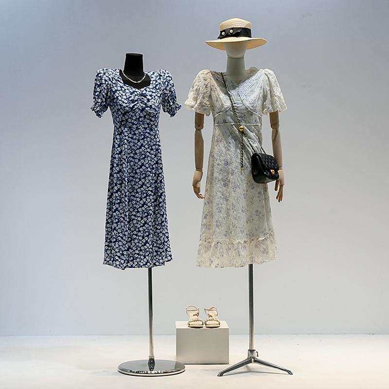 服装店高档翘肩模特道具女装橱窗半全身假人台耸肩平肩模特展示架
