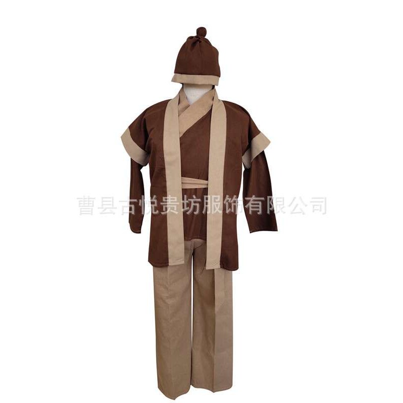 古装男士汉服平民百姓村民棉麻群演复古工作服师爷郎中乞丐演出服