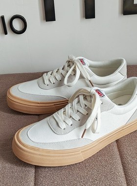 黑白板鞋男韩版潮流百搭休闲运动小白鞋情侣鞋子网面透气布鞋男款