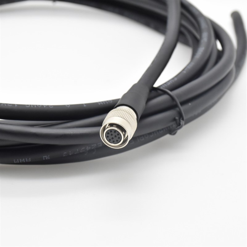 HRS广濑快速连接器 M12公母连接器 HR10A-10P-12S带线材航空插头