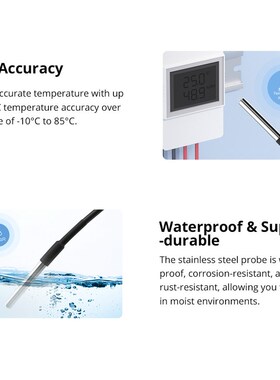 SONOFF WTS01 温度传感器 RJ9(4P4C)接口 用于THR3 Elite控温开关