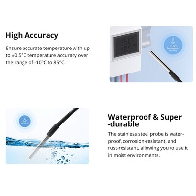 SONOFF WTS01 温度传感器 RJ9(4P4C)接口 用于THR3 Elite控温开关