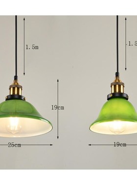 绿色玻璃餐厅吊灯美式复古客栈民宿主卧室客房阳台工业风酒吧吊灯