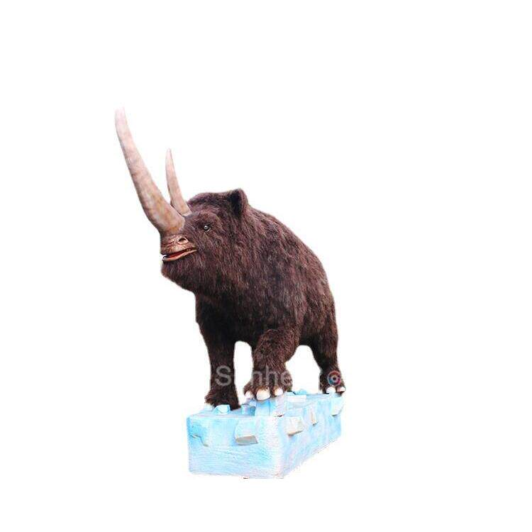 冰川时远古生物模型 仿真机械动物模型制作 仿真披毛犀厂家直销