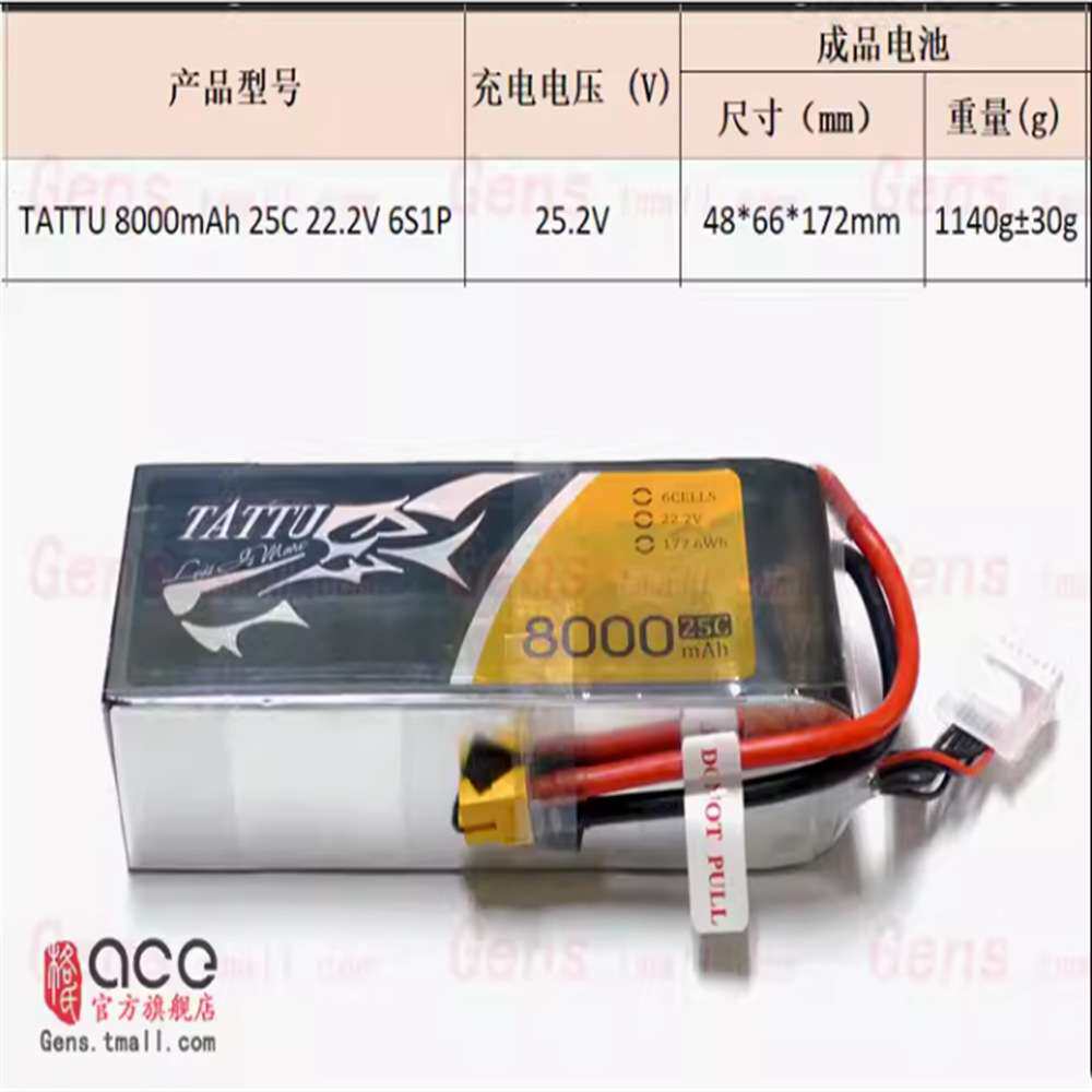 格氏TATTU 8000 10000 12000 16000航模型锂电池2S3s4S 6S行业机