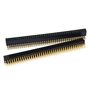 双排卧式 环保 弯脚排座 双排80P脚 铜针镀金针 2X40P 2.54mm排母