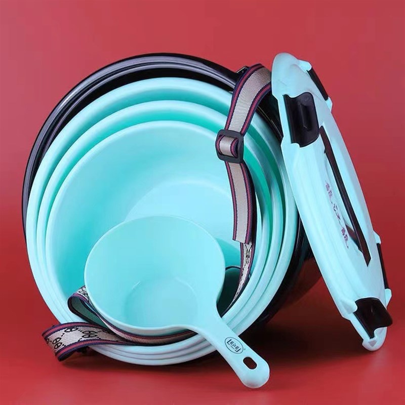 龙江龙升级一桶天下开饵桶多功能拌饵料盒带盖开饵盆PC散炮盆黑坑