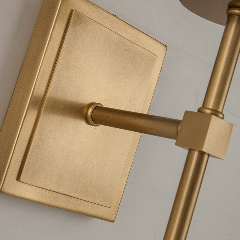 客厅化妆台镜前灯简约美式卧室床头楼梯走廊过道全铜轻奢布罩壁灯