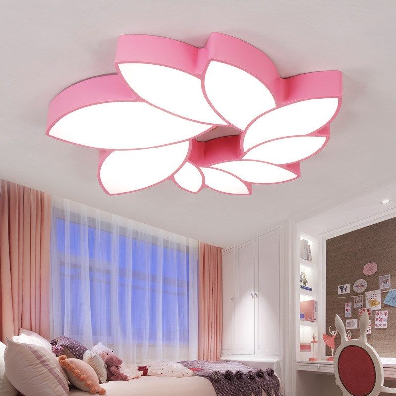 灯具 卧室吸顶灯简约现代婚房个性创意 卧室灯温馨浪漫儿童铁艺灯