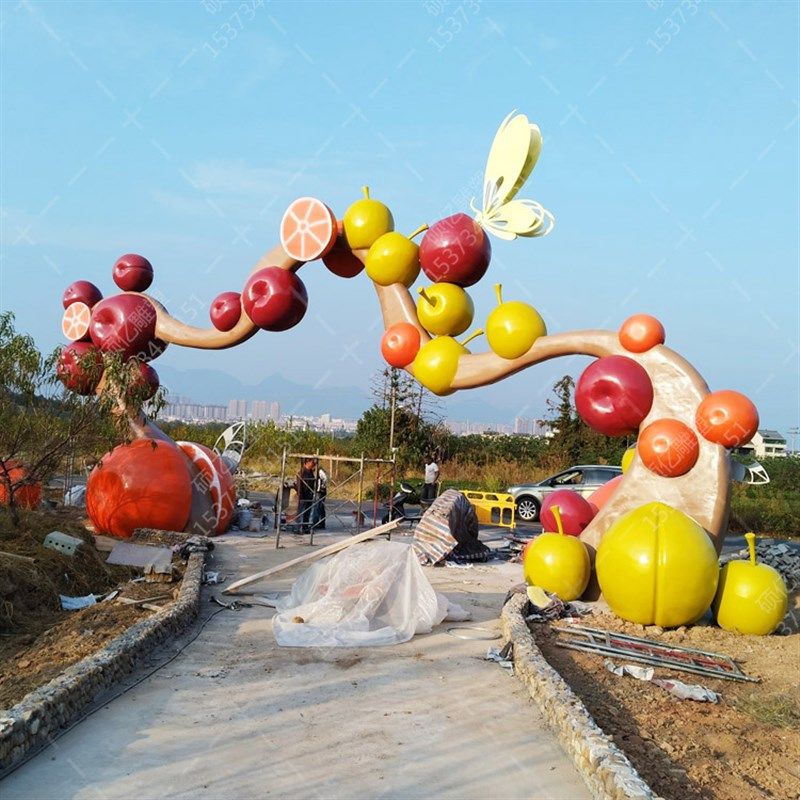 玻璃钢大型仿真水果拱门门头雕塑水果蔬菜造型游乐园采摘园摆件,基础建材,砂岩雕刻,淘宝优惠券,粉丝福利购,淘宝优惠卷
