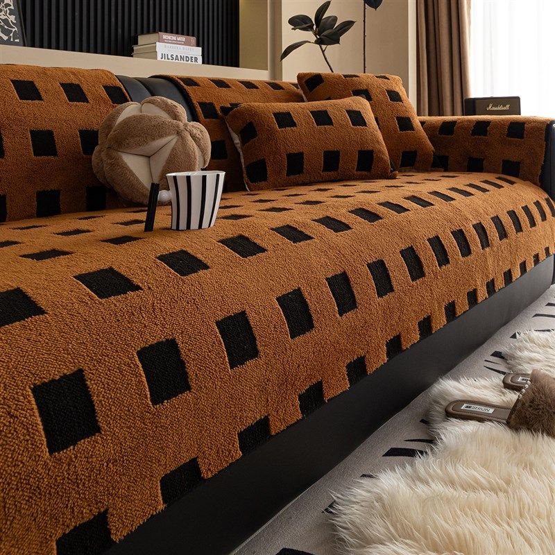 新款舒棉绒沙发垫秋冬2024新款防滑直排皮沙发盖布巾跨境,居家布艺,沙发套,淘宝优惠券,粉丝福利购,淘宝优惠卷