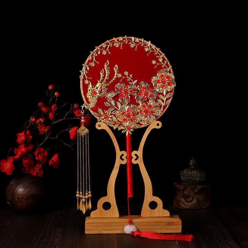 古风团扇扇新娘结婚礼秀禾服扇子中式婚礼出嫁喜扇手捧花成品圆形,居家日用,扇子,淘宝优惠券,粉丝福利购,淘宝优惠卷