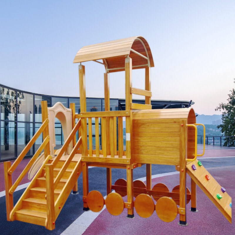 大型户外游乐设备幼儿园木质攀爬架儿童钻洞荡桥滑梯室内组合设施
