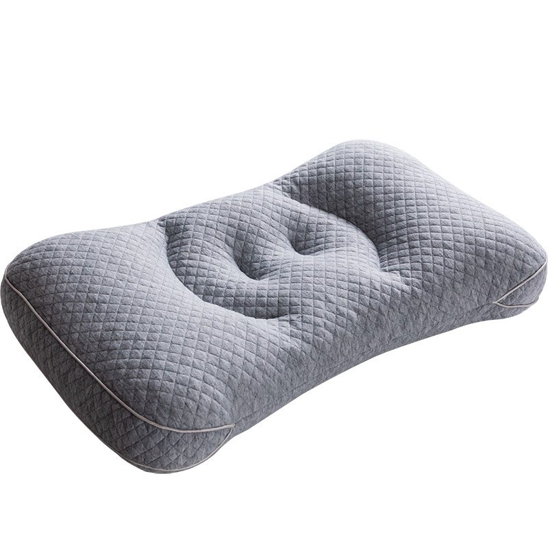 新款针织棉可水洗笑脸图案成人枕芯 PE/TPE空心管软颗粒填充枕