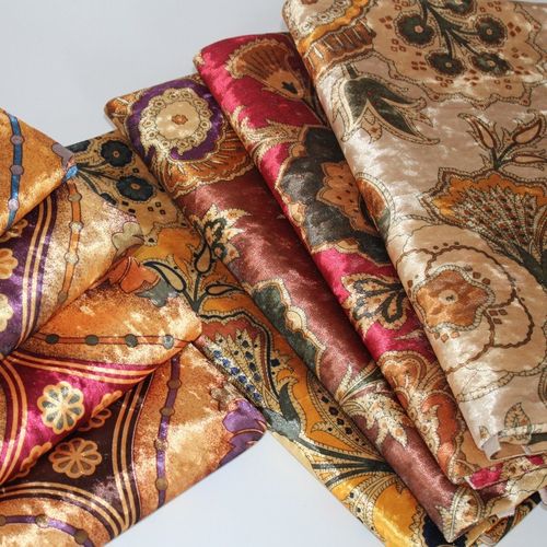 新款冰花绒沙发布料欧式大花金丝绒布软包背景布艺加厚坐垫抱枕布