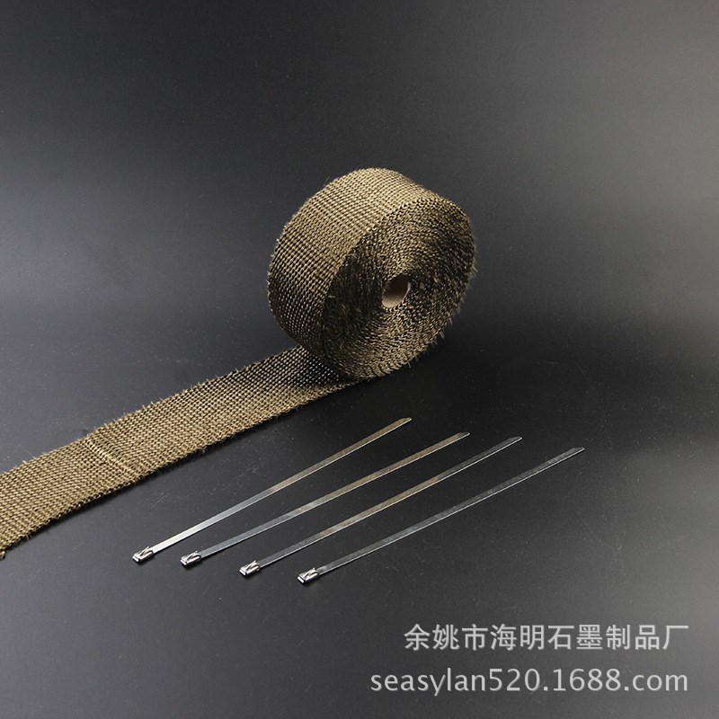 厂家摩托车汽车钛金色隔热带排气管改装防烫布芭蕉布