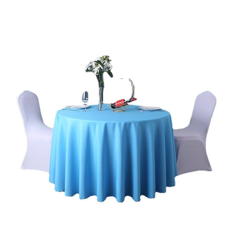 酒店餐桌桌布宴会饭店大圆形餐厅台布家用布艺纯色婚礼150gms