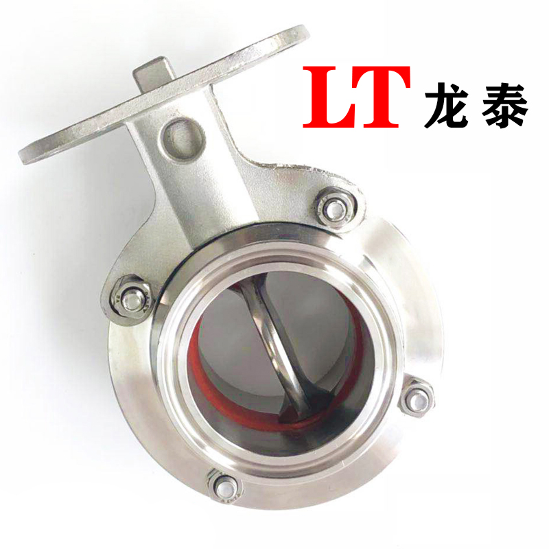 304不锈钢快装蝶阀高平台带支架气动卡箍式快接蝶形卡盘阀门38 51