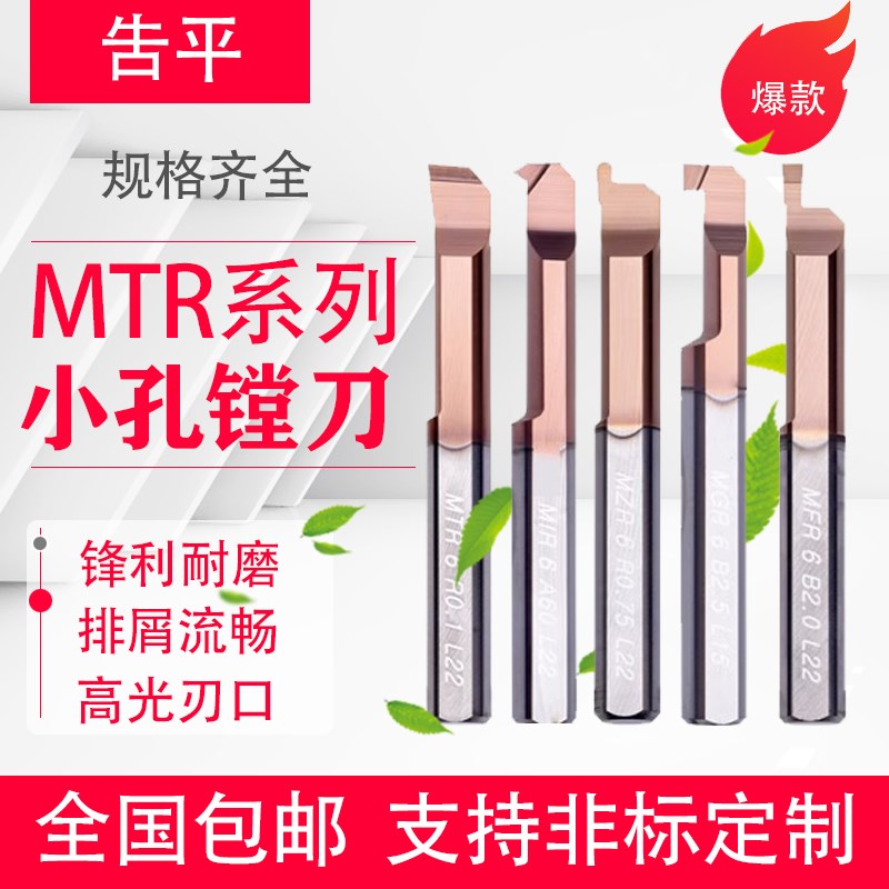 小孔径不锈钢镗孔刀小径镗刀内孔刀杆钨钢MTR3微型车刀小孔镗刀杆