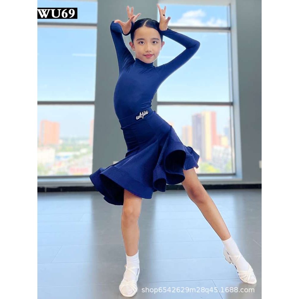 标准儿童拉丁舞比赛规定服装女专业舞蹈表演服少儿拉丁舞裙大裙摆
