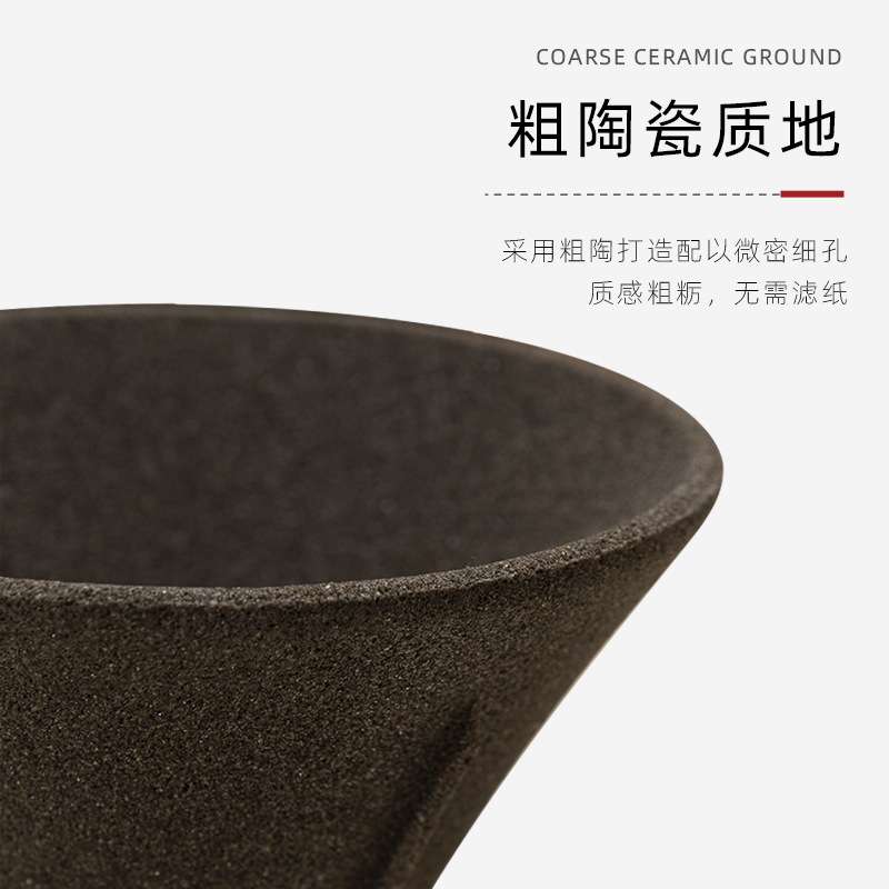 型滤杯陶瓷手冲咖啡过滤器家用微米滤网免滤纸细孔过滤杯茶漏