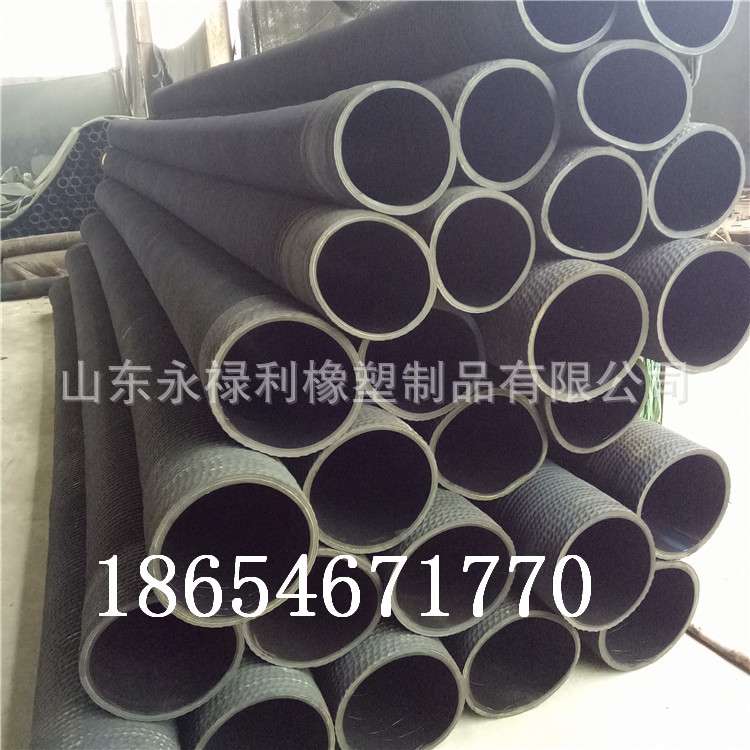 大口径吸排水钢丝黑色橡胶管 海水耐油不锈钢缠绕胶管 耐酸碱胶管