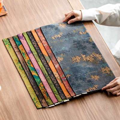 禅艺堂复古新中式香云纱干泡茶席垫子禅意桌旗高端茶布茶道配件