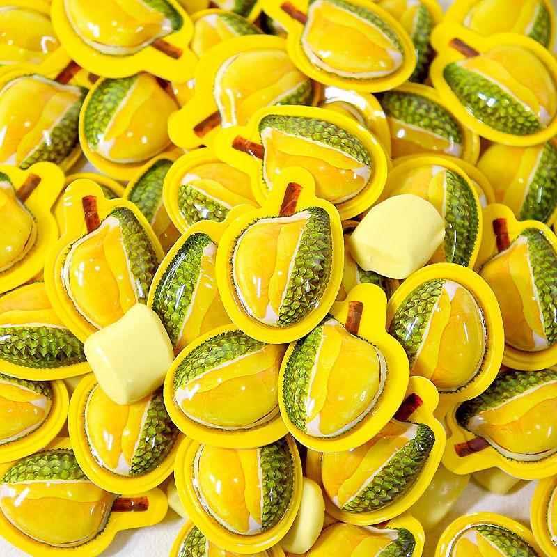 D正品3D榴莲糖软糖特浓正宗泰式榴莲奶糖网红零食休闲糖果散装