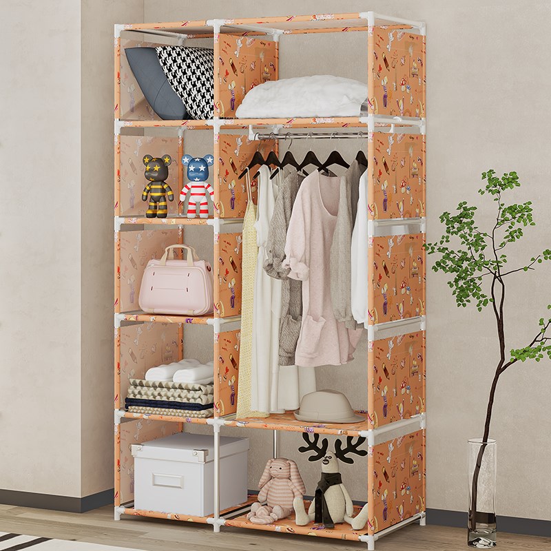 衣物收纳柜挂衣架落地卧室出租屋室内简易布衣柜家用多层置物王涛